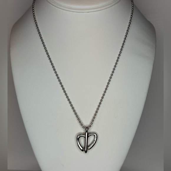 Silver Heart Pendant Necklace - Picture 2 of 3